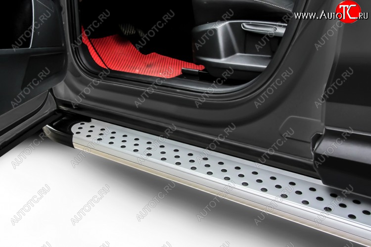 17 399 р. Пороги алюминиевые Slitkoff  Honda CR-V  RM1,RM3,RM4 (2012-2015) дорестайлинг (Standart Silver)  с доставкой в г. Воронеж