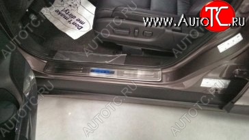 5 349 р. Накладки на порожки автомобиля СТ v2  Honda CR-V  RM1,RM3,RM4 (2012-2015) дорестайлинг  с доставкой в г. Воронеж