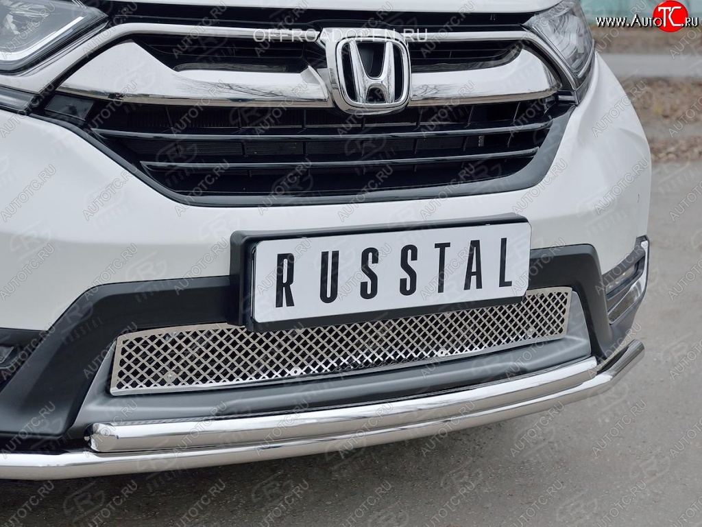 1 799 р. Решетка радиатора Russtal (лист) Honda CR-V RW,RT дорестайлинг (2016-2020) (Неокрашенная)  с доставкой в г. Воронеж