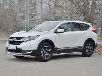20 399 р. Защита переднего бампера (2 трубыØ63 и 42 мм, нержавейка) SLITKOFF Honda CR-V RW,RT дорестайлинг (2016-2020)  с доставкой в г. Воронеж. Увеличить фотографию 3