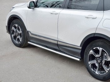 19 399 р. Защита порогов Russtal из овальной трубы d120х60 с проступью Russtal Honda CR-V RW,RT дорестайлинг (2016-2020)  с доставкой в г. Воронеж. Увеличить фотографию 2