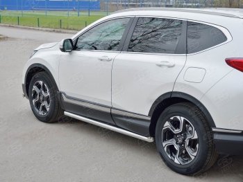 19 999 р. Защита порогов из круглой трубы диаметром 63 мм SLITKOFF v1 Honda CR-V RW,RT дорестайлинг (2016-2020)  с доставкой в г. Воронеж. Увеличить фотографию 2