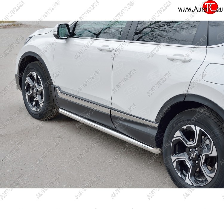 19 999 р. Защита порогов из круглой трубы диаметром 63 мм SLITKOFF v1 Honda CR-V RW,RT дорестайлинг (2016-2020)  с доставкой в г. Воронеж