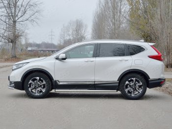 18 799 р. Защита порогов из круглой трубы диаметром 63 мм SLITKOFF v2 Honda CR-V RW,RT дорестайлинг (2016-2020)  с доставкой в г. Воронеж. Увеличить фотографию 2