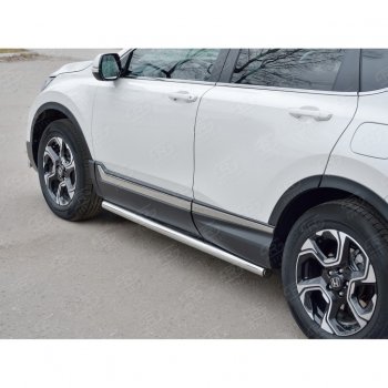 18 799 р. Защита порогов из круглой трубы диаметром 63 мм SLITKOFF v2 Honda CR-V RW,RT дорестайлинг (2016-2020)  с доставкой в г. Воронеж. Увеличить фотографию 3