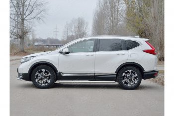 19 999 р. Защита порогов из круглой трубы диаметром 63 мм SLITKOFF v3 Honda CR-V RW,RT дорестайлинг (2016-2020)  с доставкой в г. Воронеж. Увеличить фотографию 2