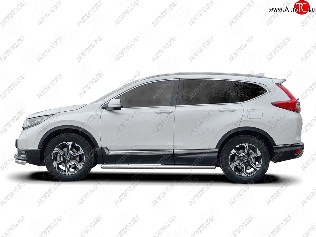 19 999 р. Защита порогов из круглой трубы диаметром 63 мм SLITKOFF v3 Honda CR-V RW,RT дорестайлинг (2016-2020)  с доставкой в г. Воронеж