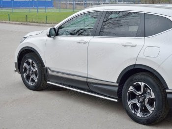 16 649 р. Защита порогов Russtal из овальной трубы d75х42 с проступью Russtal Honda CR-V RW,RT дорестайлинг (2016-2020)  с доставкой в г. Воронеж. Увеличить фотографию 3