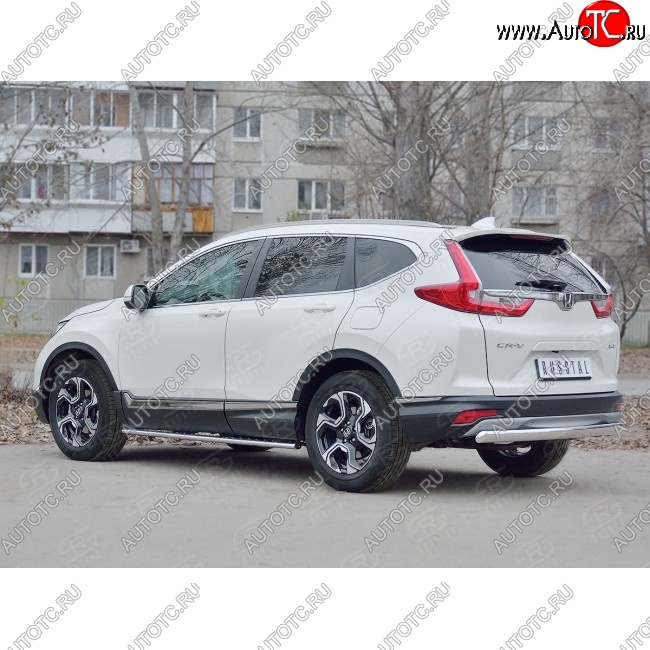 12 749 р. Защита заднего бампера (Ø75x42 мм, нержавейка) Russtal Honda CR-V RW,RT дорестайлинг (2016-2020)  с доставкой в г. Воронеж