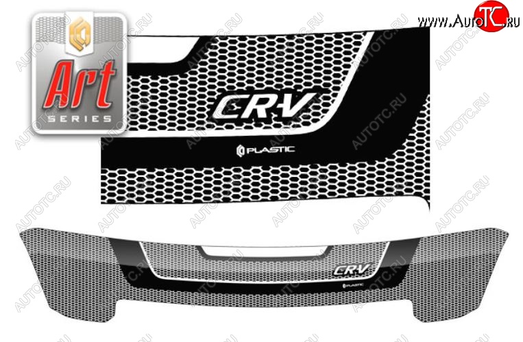 2 299 р. Дефлектор капота CA-Plastiс  Honda CR-V  RD4,RD5,RD6,RD7,RD9  (2001-2006) дорестайлинг, рестайлинг (Серия Art черная)  с доставкой в г. Воронеж