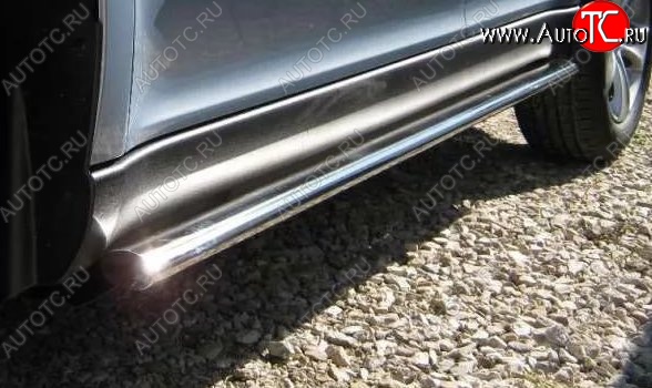 15 949 р. Защита порогов из овальной трубы диаметром 75x42 мм Russtal Honda CR-V RE1,RE2,RE3,RE4,RE5,RE7 рестайлинг (2009-2012)  с доставкой в г. Воронеж