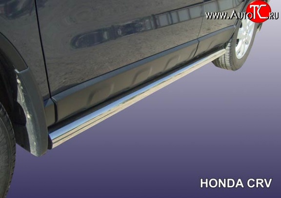 14 999 р. Защита порогов из круглой трубы диаметром 76 мм Slitkoff Honda CR-V RE1,RE2,RE3,RE4,RE5,RE7 рестайлинг (2009-2012) (Нержавейка, Полированная)  с доставкой в г. Воронеж