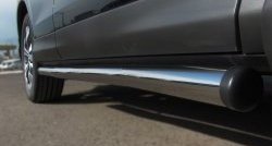 77 999 р. Защита порогов из круглой трубы диаметром 76 мм Russtal Honda CR-V RE1,RE2,RE3,RE4,RE5,RE7 рестайлинг (2009-2012) (Защита порогов с со скосами на торцах (вариант 1))  с доставкой в г. Воронеж. Увеличить фотографию 2
