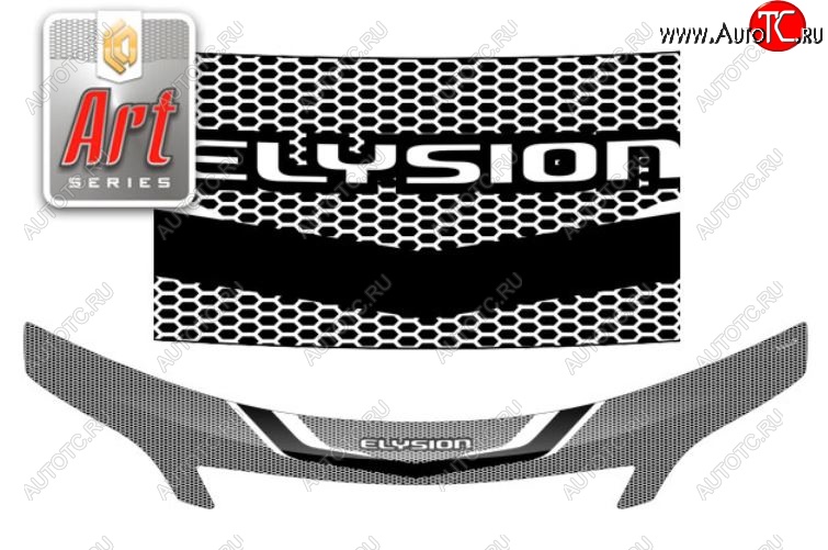 2 599 р. Дефлектор капота (RR1, RR2, RR3, RR4) CA-Plastic exclusive  Honda Elysion  1 (2004-2006) дорестайлинг (Серия Art серебро)  с доставкой в г. Воронеж