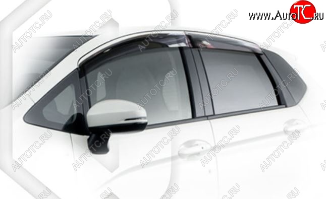 1 899 р. Дефлектора окон CA-Plastiс  Honda Fit ( GP,GK,  3,  3 GP,GK) (2013-2020)  дорестайлинг, GP,GK 1-ый рестайлинг, 2-ой рестайлинг (Classic полупрозрачный, Без хром.молдинга)  с доставкой в г. Воронеж