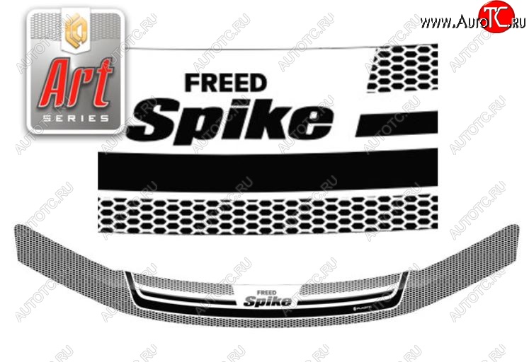 2 159 р. Дефлектор капота CA-Plastiс  Honda Freed Spike  1 (2010-2011)  дорестайлинг минивэн (Серия Art черная)  с доставкой в г. Воронеж