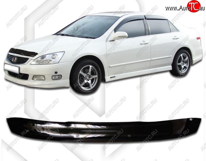 1 839 р. Дефлектор капота (UC1) CA-Plastic Honda Inspire 4 UC дорестайлинг (2003-2005) (Classic черный, Без надписи)  с доставкой в г. Воронеж