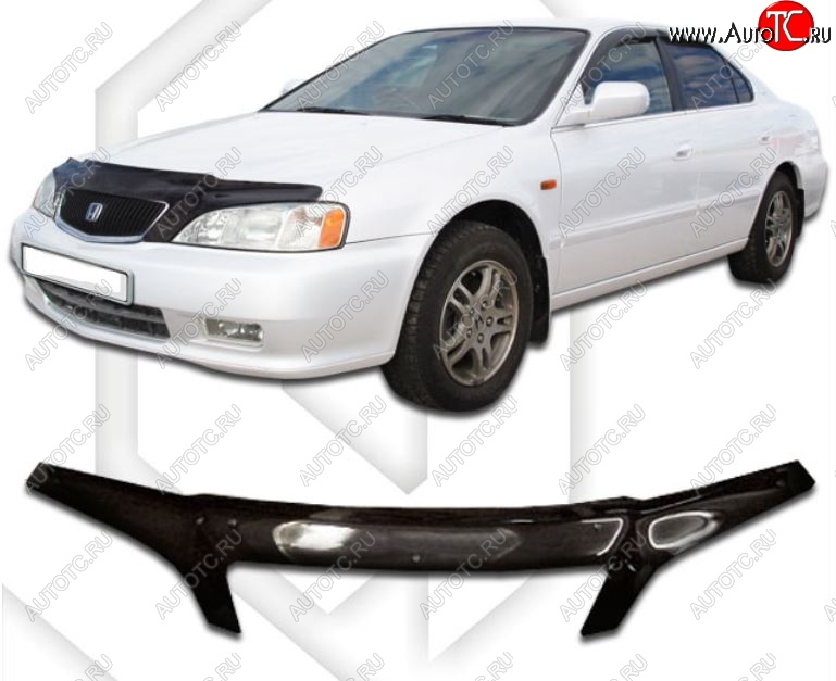 2 399 р. Дефлектор капота (VA4, VA5) CA-Plastic exclusive Honda Inspire 3 UA4, UA5 дорестайлинг (1998-2001) (Classic черный, Без надписи)  с доставкой в г. Воронеж