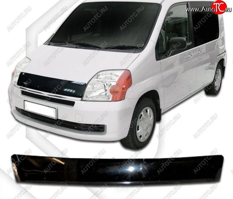 1 899 р. Дефлектор капота (GB1, GB2) CA-Plastiс  Honda Mobilio  1 GB1,GB2 (2001-2003) дорестайлинг (Classic черный, Без надписи)  с доставкой в г. Воронеж
