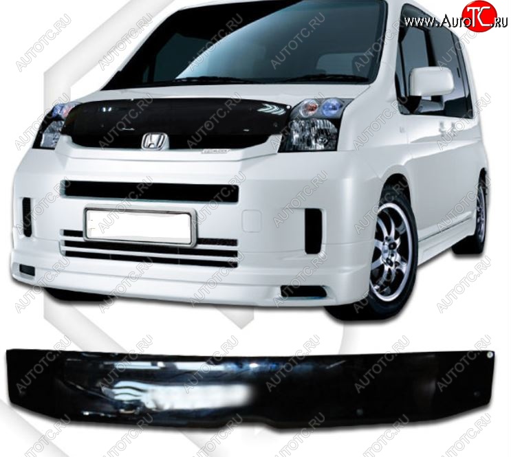 1 999 р. Дефлектор капота CA-Plastiс Honda Mobilio 1 GB1,GB2 рестайлинг (2004-2008) (Classic черный, Без надписи)  с доставкой в г. Воронеж