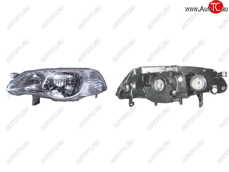 4 099 р. Левая передняя фара SAT (хром, Евросвет) Honda Odyssey 2 (1999-2003)  с доставкой в г. Воронеж