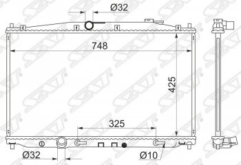 Радиатор двигателя SAT (пластинчатый, МКПП/АКПП, RB3/4, RB1/2) Honda Odyssey  4 (2008-2013)