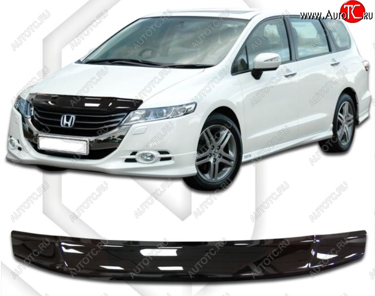 1 899 р. Дефлектор капота (RB3/RB4) CA-Plastiс  Honda Odyssey  4 (2008-2013) (Classic черный, Без надписи)  с доставкой в г. Воронеж