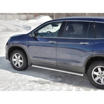 19 999 р. Пороги труба d63 SLITKOFF (вариант №1) Honda Pilot YF6 дорестайлинг (2016-2019)  с доставкой в г. Воронеж. Увеличить фотографию 3