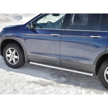 19 999 р. Пороги труба d63 SLITKOFF (вариант №1) Honda Pilot YF6 дорестайлинг (2016-2019)  с доставкой в г. Воронеж. Увеличить фотографию 4