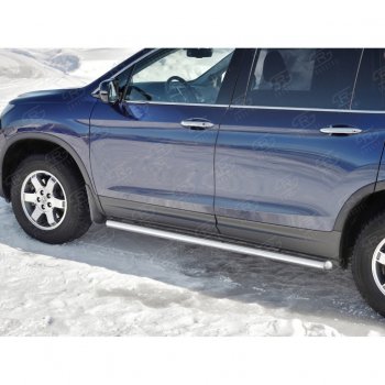 19 999 р. Пороги труба d63 SLITKOFF (вариант №3)  Honda Pilot  YF6 (2016-2019) дорестайлинг  с доставкой в г. Воронеж. Увеличить фотографию 4