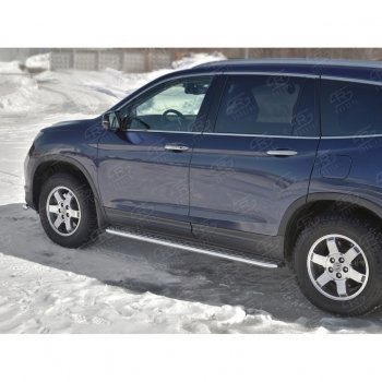 22 999 р. Пороги труба с листом d42 SLITKOFF (вариант №2)  Honda Pilot  YF6 (2016-2019) дорестайлинг  с доставкой в г. Воронеж. Увеличить фотографию 3