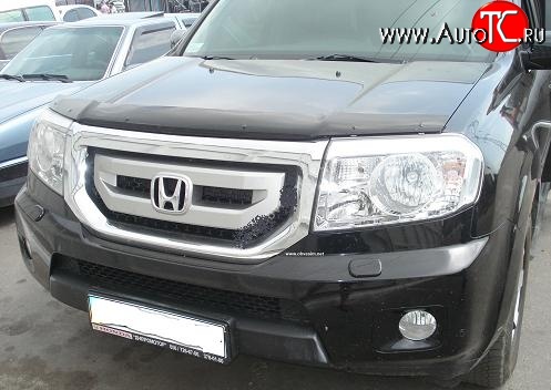 5 079 р. Дефлектор капота NovLine Honda Pilot YF4 дорестайлинг (2008-2011)  с доставкой в г. Воронеж