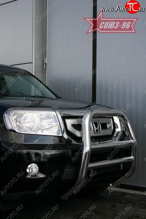 19 169 р. Защита переднего бампера Souz-96 (d76)  Honda Pilot  YF4 (2008-2015) дорестайлинг, рестайлинг  с доставкой в г. Воронеж