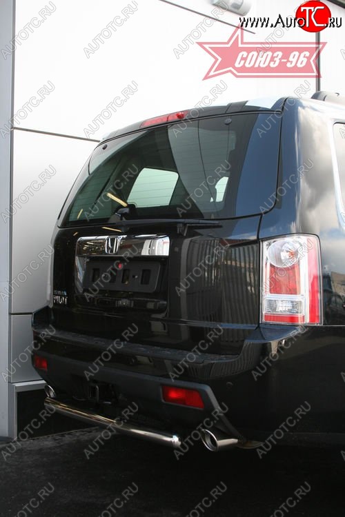9 764 р. Защита заднего бампера Souz-96 (d60) Honda Pilot YF4 дорестайлинг (2008-2011)  с доставкой в г. Воронеж
