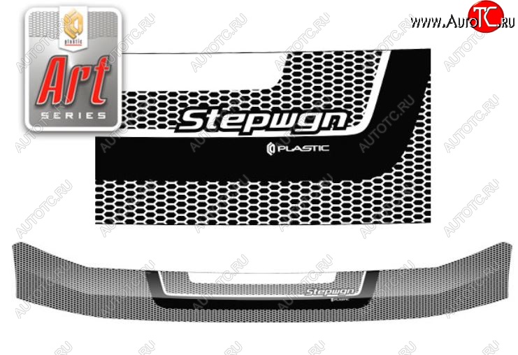2 299 р. Дефлектор капота (RF3-RF8) CA-Plastiс  Honda StepWagon  RF3,RF4 (2001-2003) минивэн дорестайлинг (Серия Art черная)  с доставкой в г. Воронеж