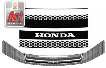 Дефлектор капота RK CA-Plastic Honda StepWagon  RK (2009-2012) минивэн дорестайлинг (Серия Art белая)