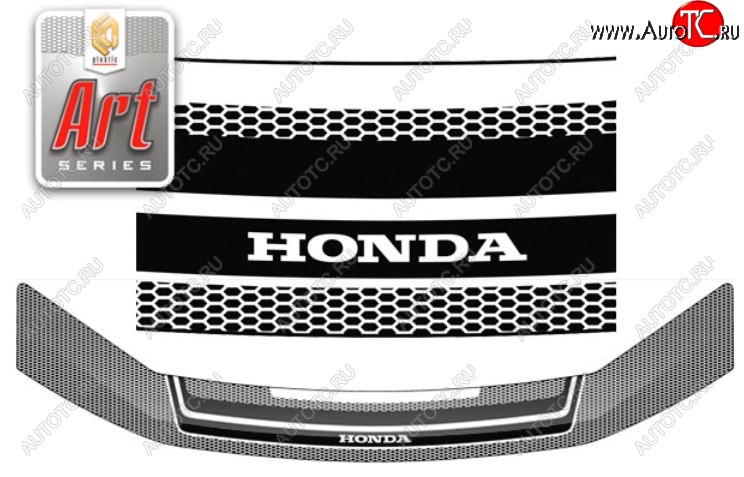 2 479 р. Дефлектор капота RK CA-Plastic  Honda StepWagon  RK (2009-2012) минивэн дорестайлинг (Серия Art белая)  с доставкой в г. Воронеж
