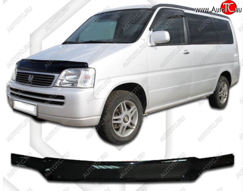 1 899 р. Дефлектор капота (RF1, RF2) CA-Plastic  Honda StepWagon  RF1,RF2 (1996-2001) минивэн дорестайлинг, минивэн рестайлинг (Classic черный, Без надписи)  с доставкой в г. Воронеж