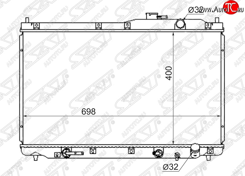 6 649 р. Радиатор двигателя SAT (пластинчатый, B20B, МКПП/АКПП)  Honda StepWagon  RF1,RF2 (1996-2001) минивэн дорестайлинг, минивэн рестайлинг  с доставкой в г. Воронеж
