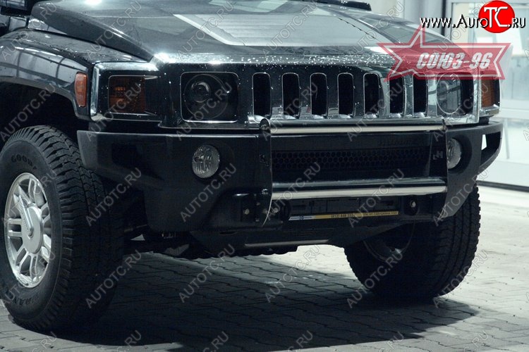23 939 р. Защита переднего бампера из профильной трубы Souz-96 (d60x76) HUMMER H3 (2005-2010)  с доставкой в г. Воронеж