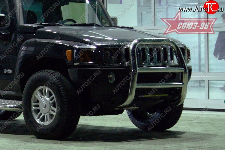 19 439 р. Защита переднего бампера Souz-96 (d76) HUMMER H3 (2005-2010)  с доставкой в г. Воронеж
