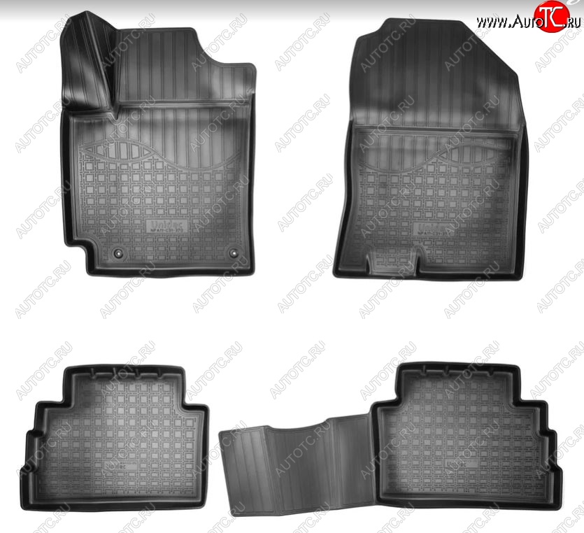 2 359 р. Коврики салонные Noplast (3D)  Hyundai Kona  OS (2017-2021) дорестайлинг (Черные)  с доставкой в г. Воронеж