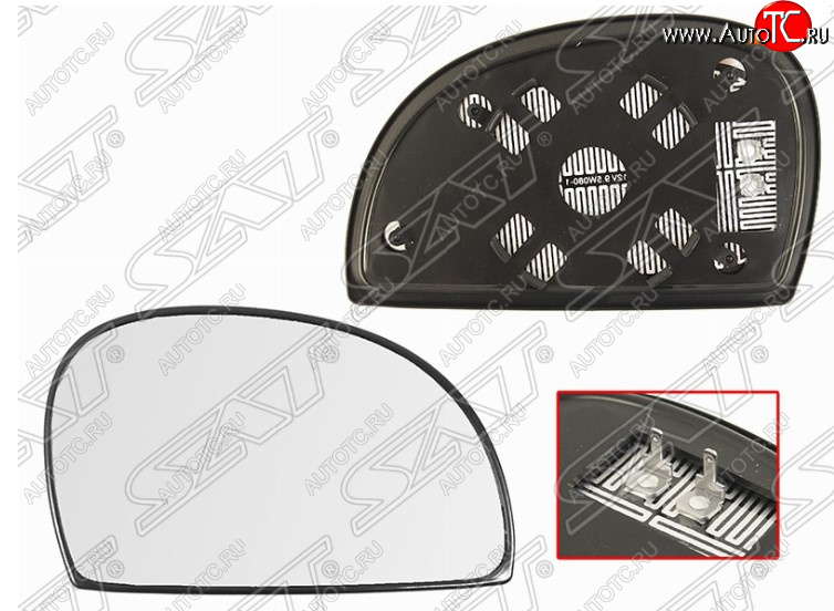 679 р. Правое полотно зеркала SAT (сферическое с обогревом) Hyundai Accent 2 LC седан дорестайлинг (ТагАЗ) (1999-2012)  с доставкой в г. Воронеж