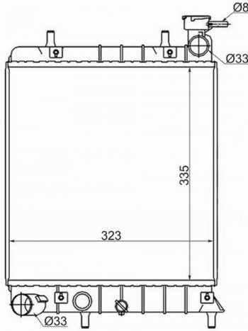 Радиатор двигателя SAT (трубчатый, МКПП,1.3/1.5/1.6) Hyundai Accent седан ТагАЗ (2001-2012)