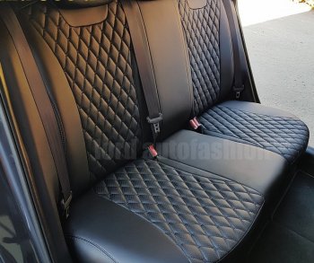 18 399 р. Чехлы для сидений Lord Autofashion Байрон (экокожа)  Hyundai Accent  2 LC (1999-2012) седан дорестайлинг (ТагАЗ) (Чёрный, вставка чёрная, строчка чёрная)  с доставкой в г. Воронеж. Увеличить фотографию 3