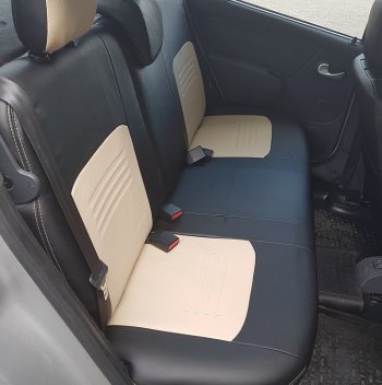 9 449 р. Чехлы для сидений Lord Autofashion Турин (экокожа) Hyundai Accent седан ТагАЗ (2001-2012) (Чёрный, вставка бежевая)  с доставкой в г. Воронеж. Увеличить фотографию 2