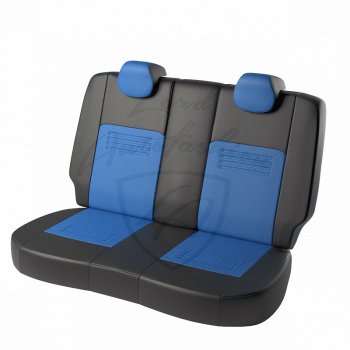 9 449 р. Чехлы для сидений Lord Autofashion Турин (экокожа) Hyundai Accent седан ТагАЗ (2001-2012) (Чёрный, вставка синий)  с доставкой в г. Воронеж. Увеличить фотографию 2