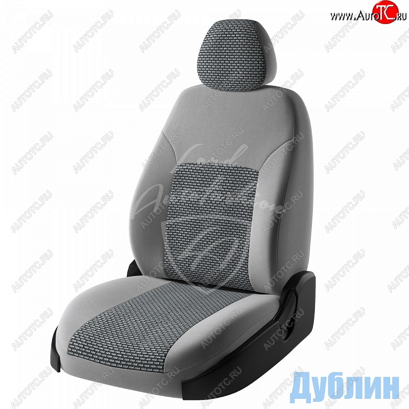5 399 р. Чехлы для сидений Lord Autofashion Дублин (жаккард, спинка 40/60, 2 П-образных подголовника)  Hyundai Accent  2 LC (1999-2012) седан дорестайлинг (ТагАЗ) (Серый, вставка Сеул серый)  с доставкой в г. Воронеж
