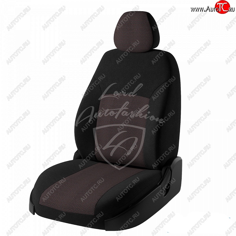 5 749 р. Чехлы для сидений Lord Autofashion Дублин (жаккард) Hyundai Accent седан ТагАЗ (2001-2012) (Черный, вставка Ёж Красный)  с доставкой в г. Воронеж
