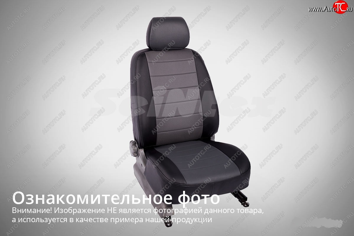 6 999 р. Чехлы для сидений SeiNtex (экокожа)  Hyundai Accent  седан ТагАЗ (2001-2012) (черный/серый)  с доставкой в г. Воронеж